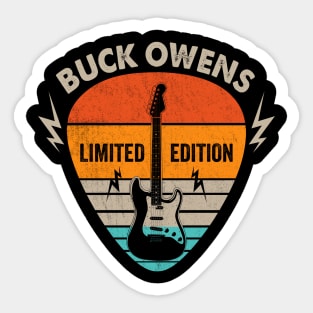 Vintage Buck Owens Name Guitar Pick Limited Edition Birthday Sticker